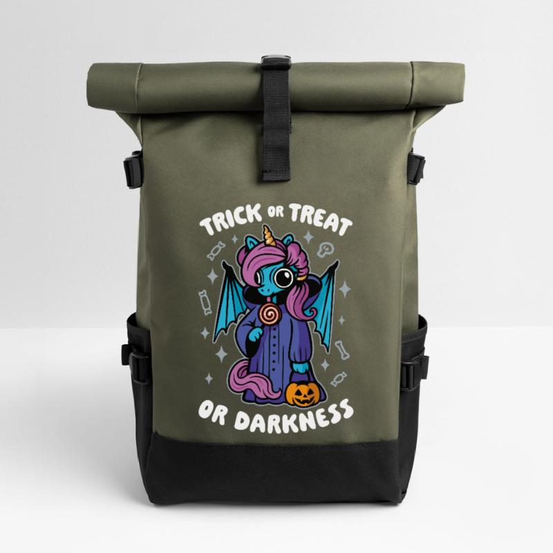 Dunkles süßes Einhorn - Süßes oder Saures oder Dunkelheit Rolltop Rucksack