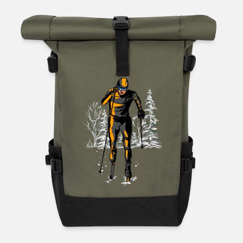 Skilanglauf - Rolltop Rucksack - Olive/Schwarz