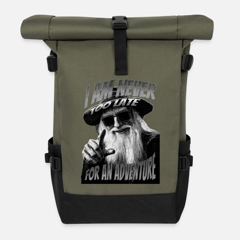 Cool Wizard - Roll Top Backpack - olive/black