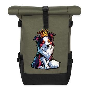 Australian Shepherd Aussie Aussie Owners Aussies - Roll Top Backpack - olive/black - Front