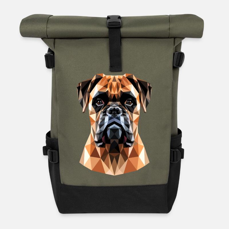 Deutscher Boxer Hunde Boxerverein German Boxer - Rolltop Rucksack - Olive/Schwarz