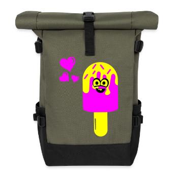 Eis Eiscreme - Rolltop Rucksack - Olive/Schwarz - Vorne