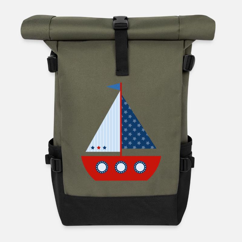 Segelboot - Rolltop Rucksack - Olive/Schwarz