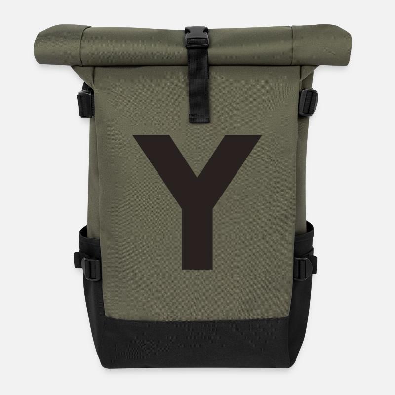 Y - Rolltop Rucksack - Olive/Schwarz
