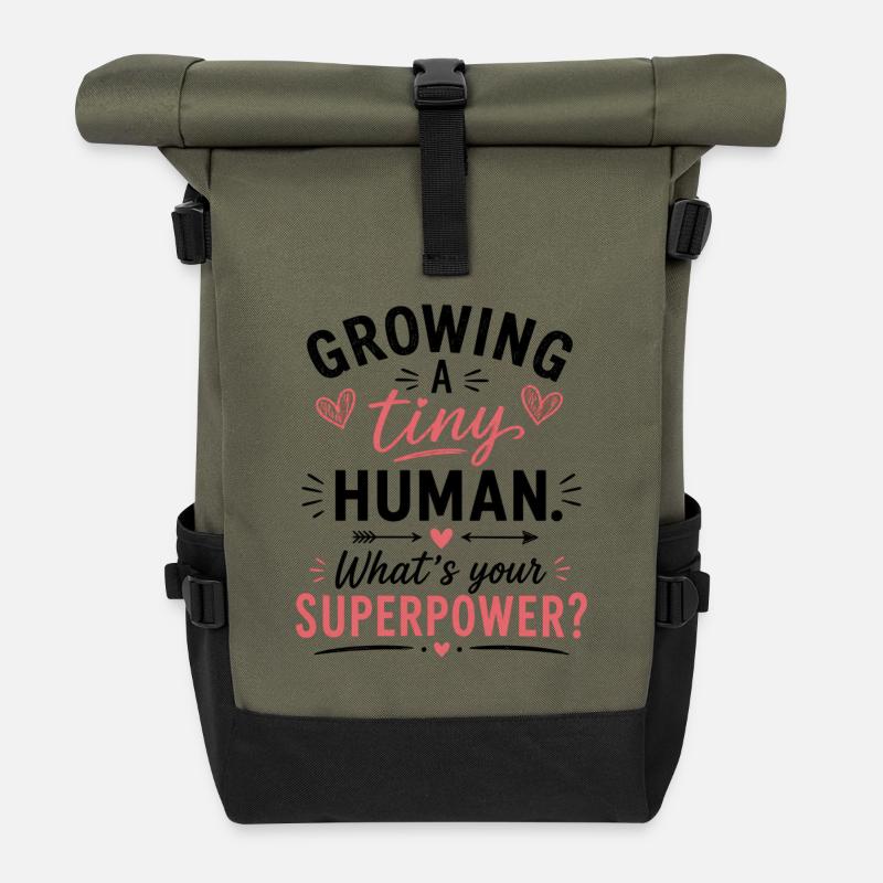 Growing a Human Superpower - Roll Top Backpack - olive/black