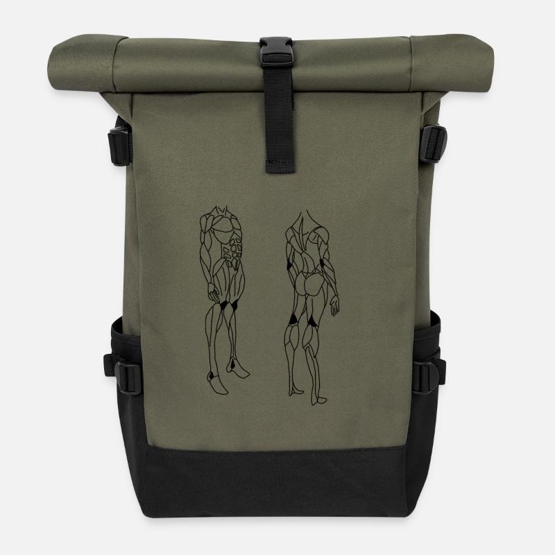 Muskel Design - Rolltop Rucksack - Olive/Schwarz