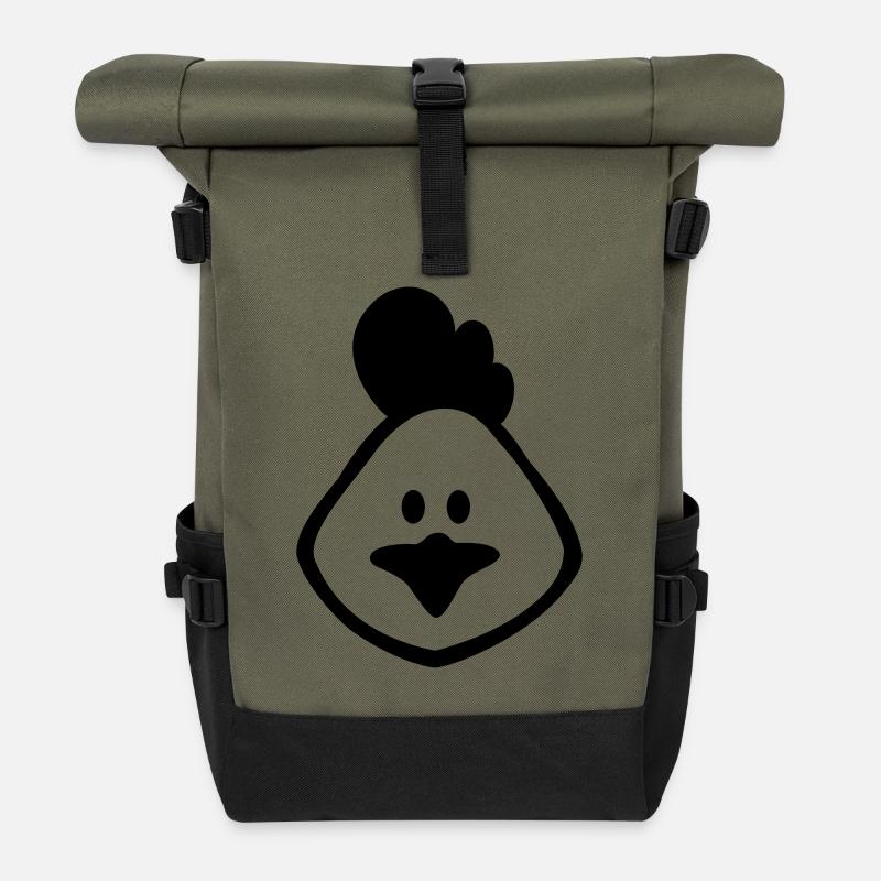 poule 1c - Sac à dos roll top - olive/noir