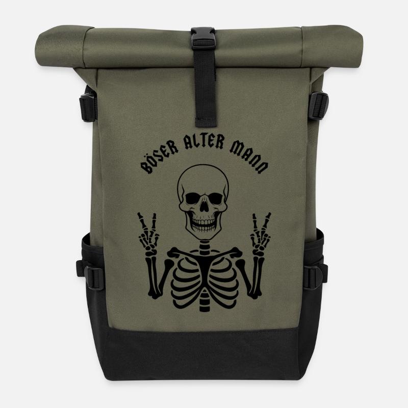 Böser alter Mann - Rolltop Rucksack - Olive/Schwarz
