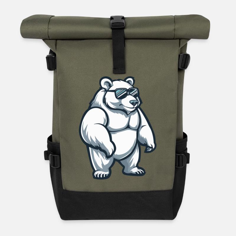 Eisbär Comic Cool - Rolltop Rucksack - Olive/Schwarz