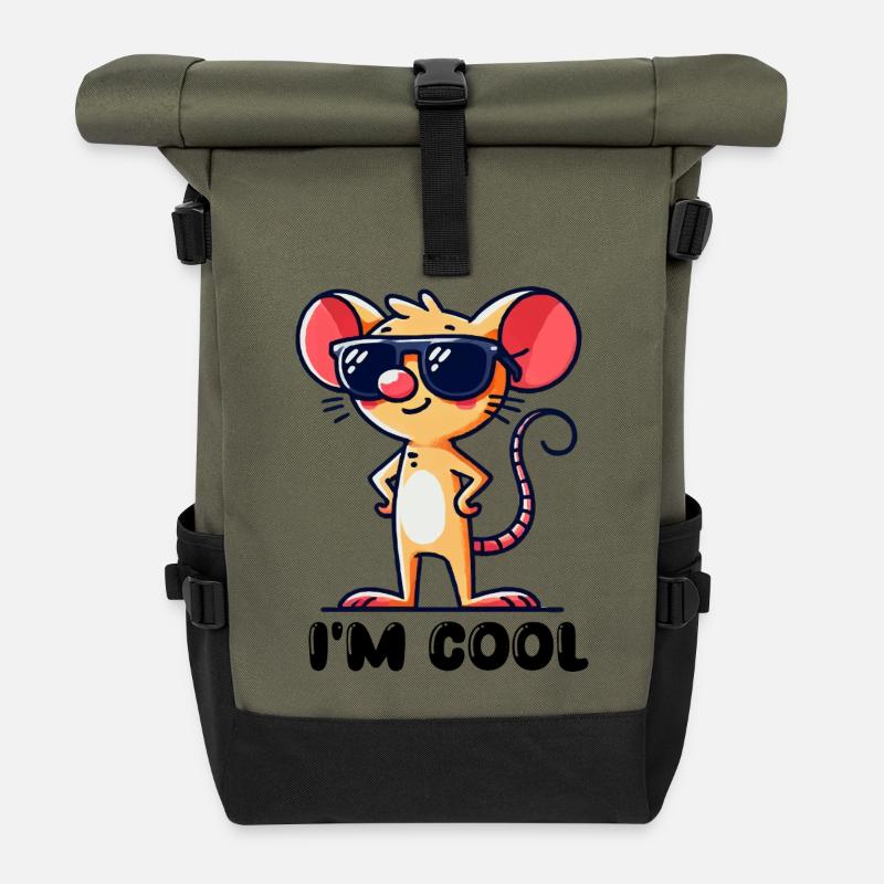 maus cool - Rolltop Rucksack - Olive/Schwarz