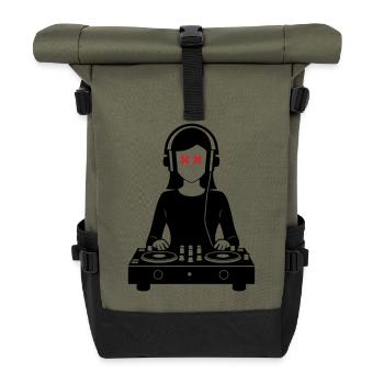 DJ Platines Soirée Femme - Sac à dos roll top - olive/noir - Devant