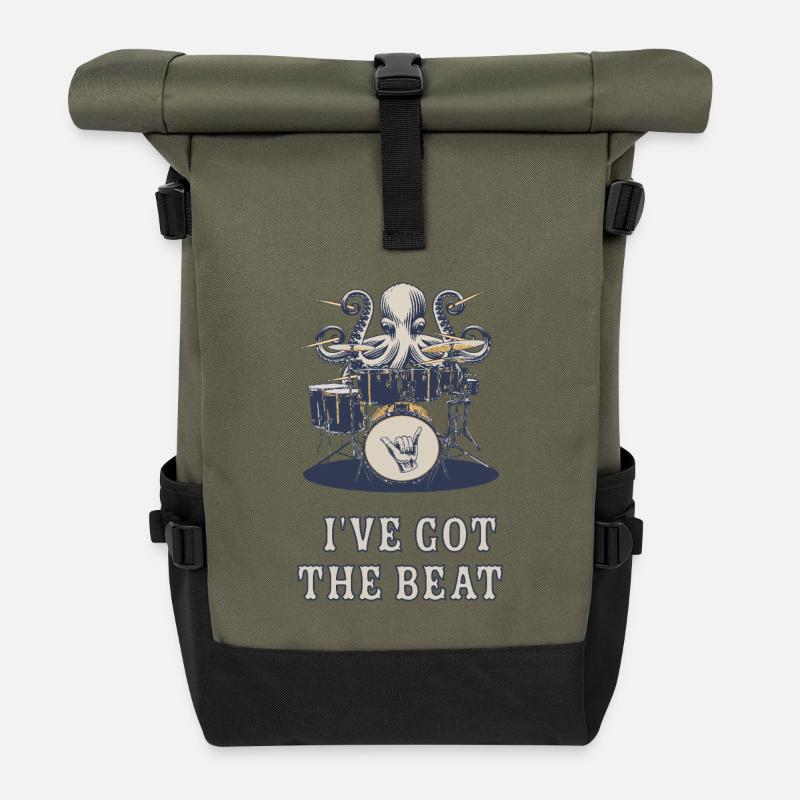I´ve Got The Beat - Rolltop Rucksack - Olive/Schwarz