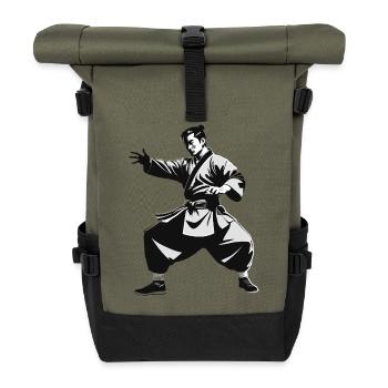 Shaolin Monk - Martial Arts Sticker - Roll Top Backpack - olive/black - Front
