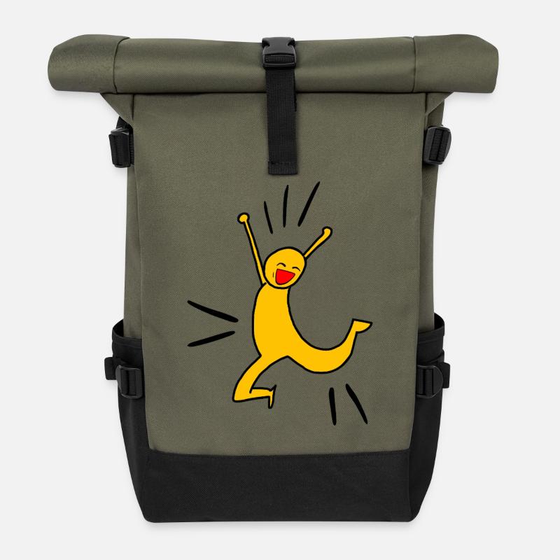Yellow joy O - Rolltop Rucksack - Olive/Schwarz