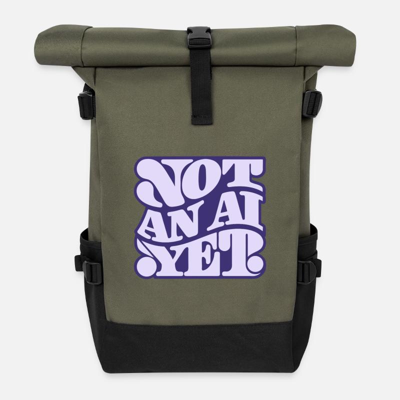 Not an AI yet - Roll Top Backpack - olive/black