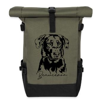 BEAUCERON Dog Portrait Dog Dog Wilsigns - Roll Top Backpack - olive/black - Front