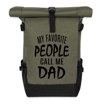 Vater Sohn Tochter Papa Töchter Lieblingsmenschen - Rolltop Rucksack - Olive/Schwarz - Vorne