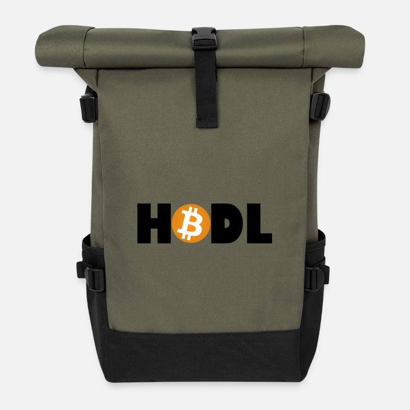 Bitcoin Revolution – Hold the Future - Rolltop Rucksack - Olive/Schwarz