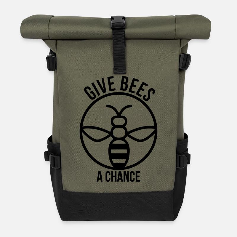 Enregistrez les abeilles - Sac à dos roll top - olive/noir