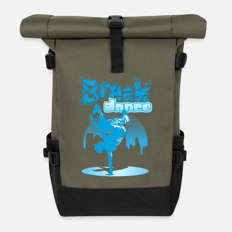 Ville breakdance - Sac à dos roll top - olive/noir