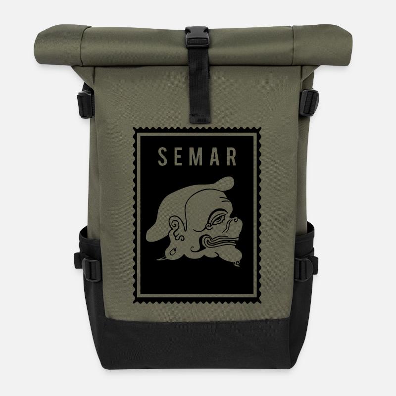 Semar - Wayang - Sac à dos roll top - olive/noir