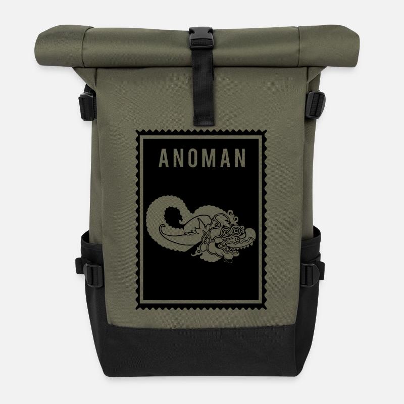 Anoman - Wayang - Roll Top Backpack - olive/black