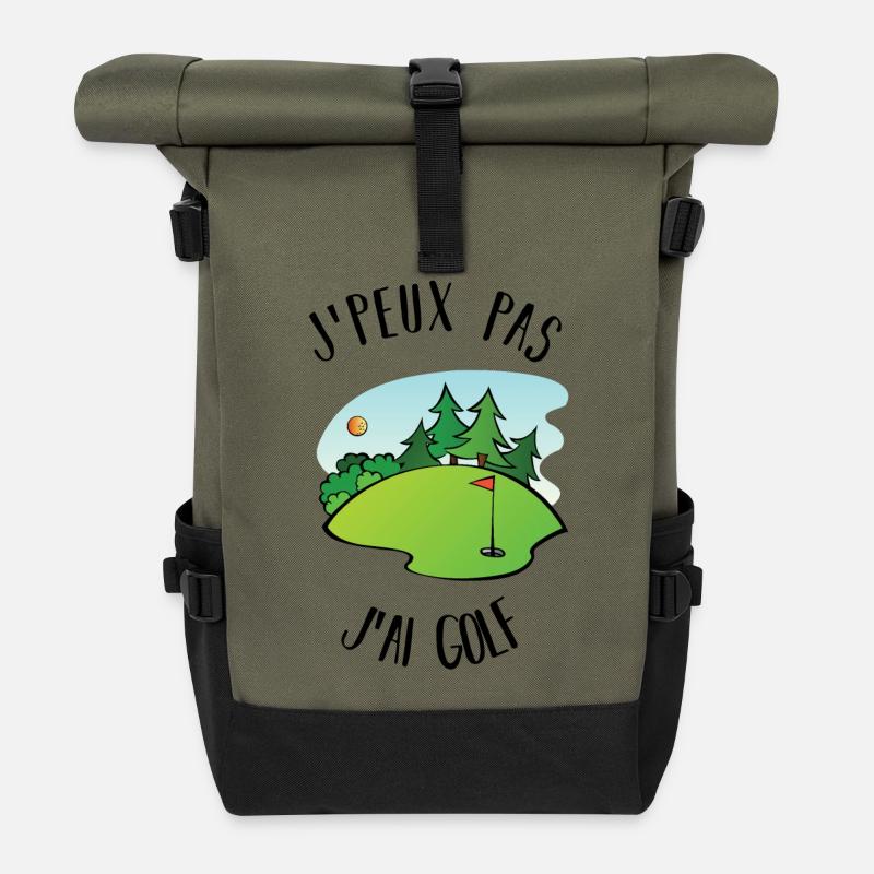 Ich kann nicht Golf spielen - Rolltop Rucksack - Olive/Schwarz