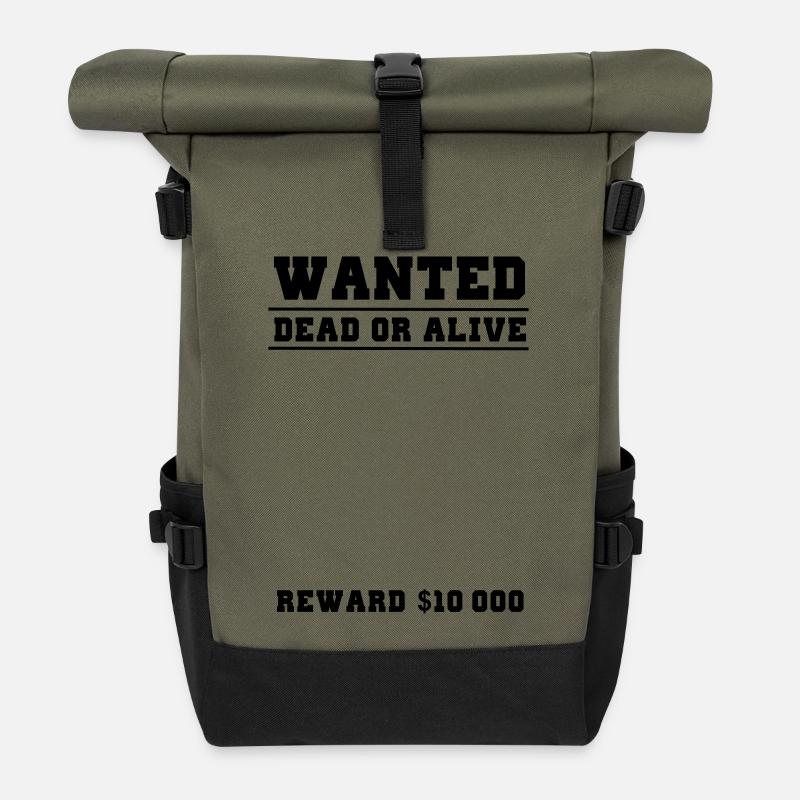 wanted selber gestalten - Rolltop Rucksack - Olive/Schwarz