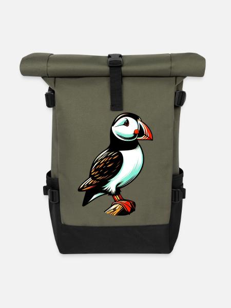 Papageitaucher - Rolltop Rucksack - Olive/Schwarz