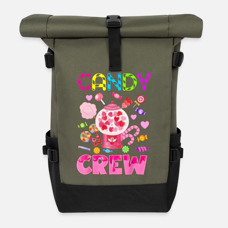 Candy Crew Decorations Sweetie Candy Squad - Rolltop Rucksack - Olive/Schwarz