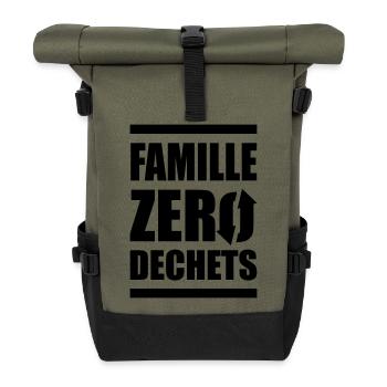 Zero Waste Familie - Rolltop Rucksack - Olive/Schwarz - Vorne