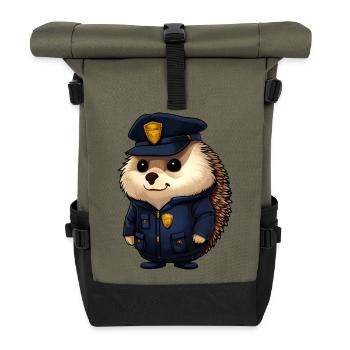 Police des hérissons - Sac à dos roll top - olive/noir - Devant