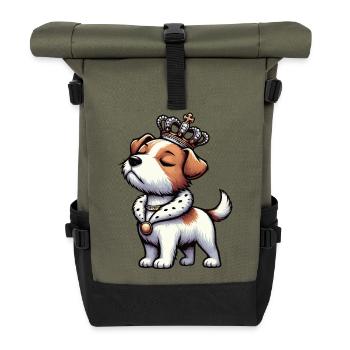 Jack Russel terrier Jack russel liebhaber Jackie - Rolltop Rucksack - Olive/Schwarz - Vorne