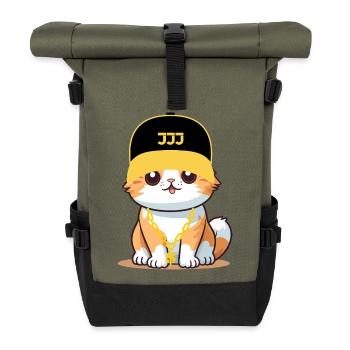 Swag cat - cool cat - Roll Top Backpack - olive/black - Front