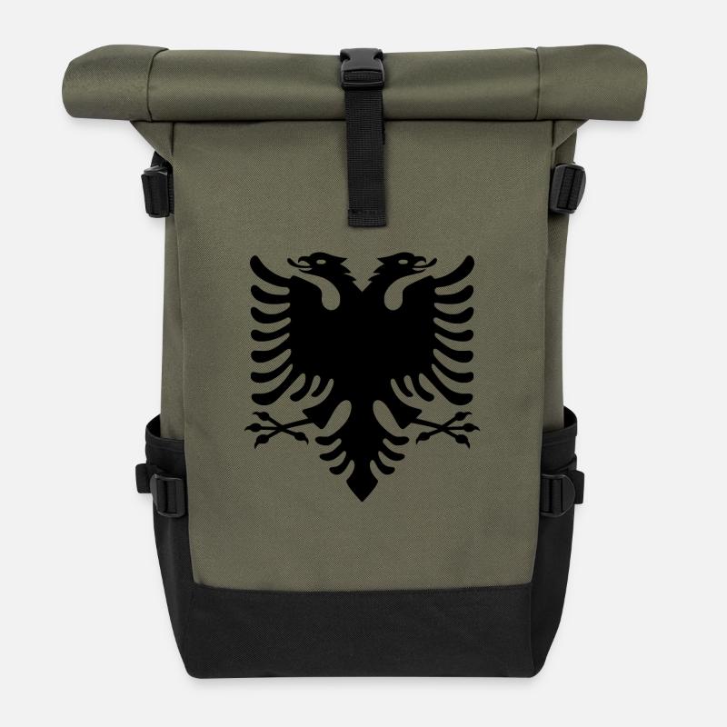 Albanie - Sac à dos roll top - olive/noir