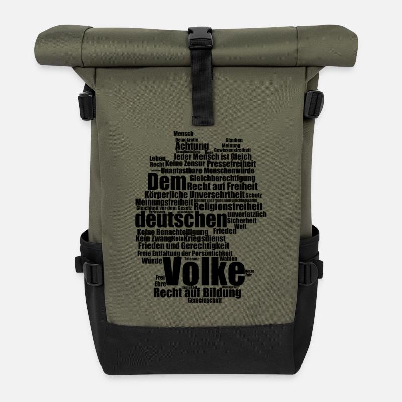 Dem deutschen Volke - Rolltop Rucksack - Olive/Schwarz