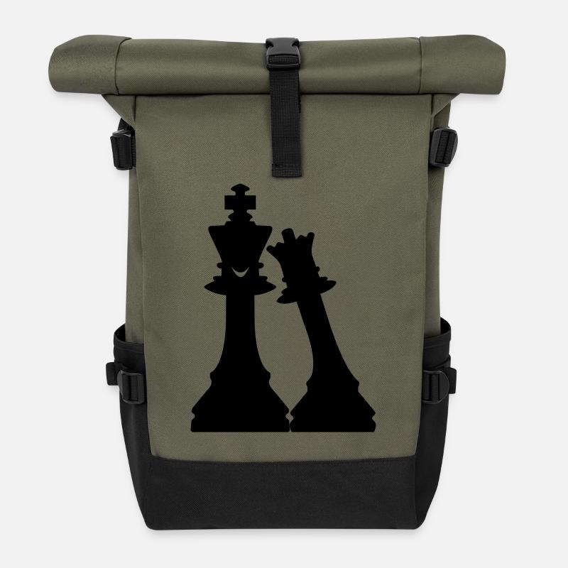 Love Schach - Rolltop Rucksack - Olive/Schwarz