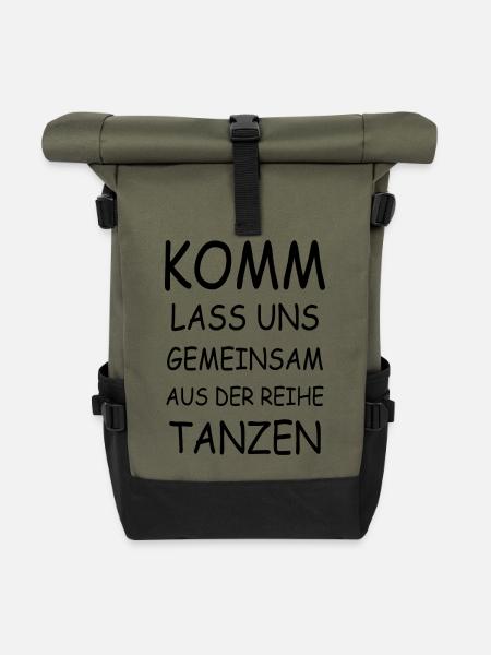Lustiger Spruch Bild Witzig Humor Geschenkidee - Rolltop Rucksack - Olive/Schwarz