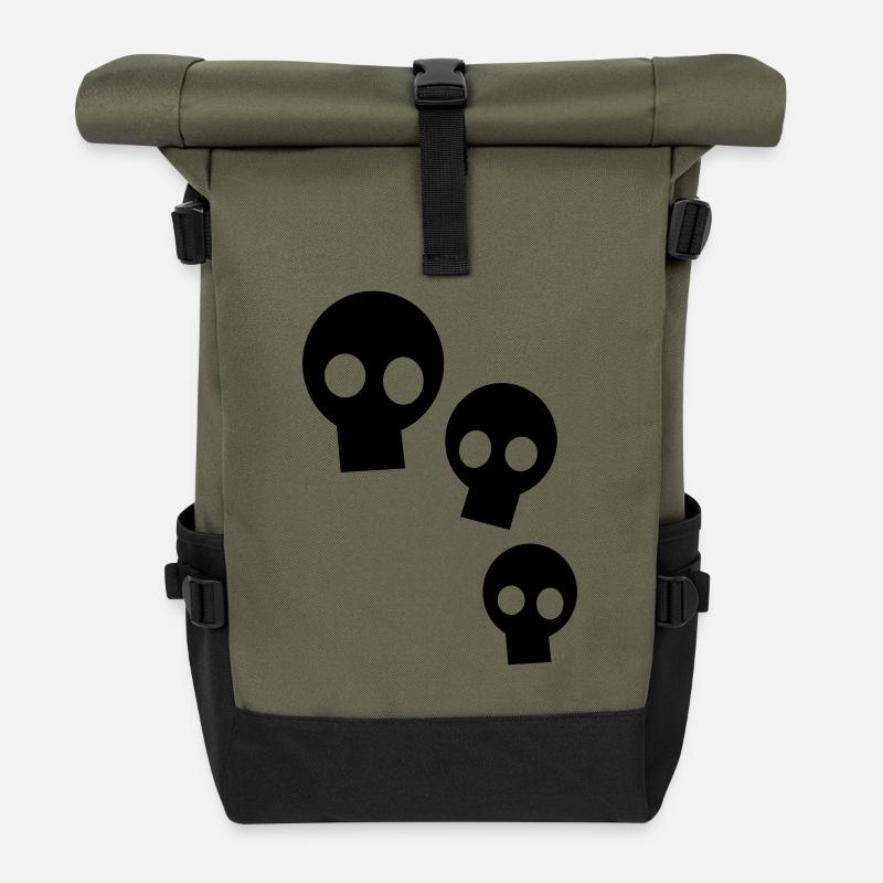 Three Skulls - Rolltop Rucksack - Olive/Schwarz
