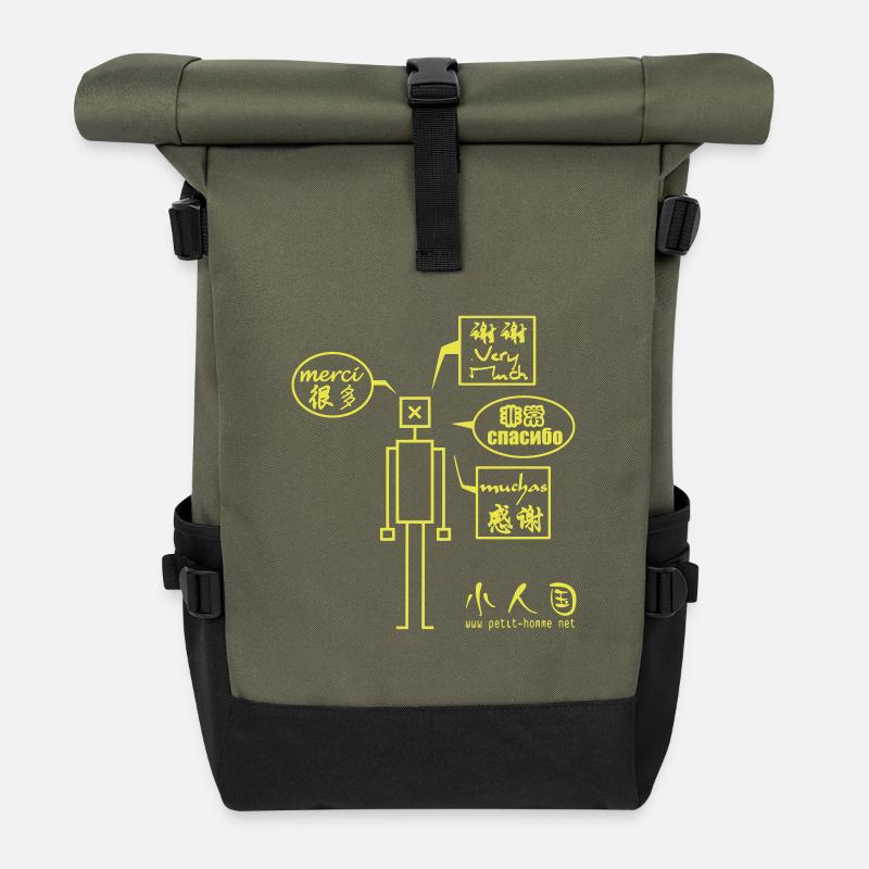 Thank you very much! - Roll Top Backpack - olive/black