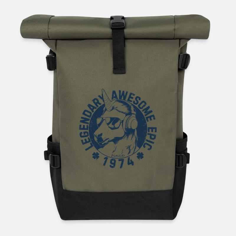 Legendary, awesome, epic since 1974 - Rolltop Rucksack - Olive/Schwarz