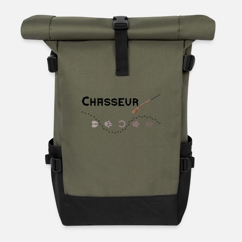 chasseur - Sac à dos roll top - olive/noir