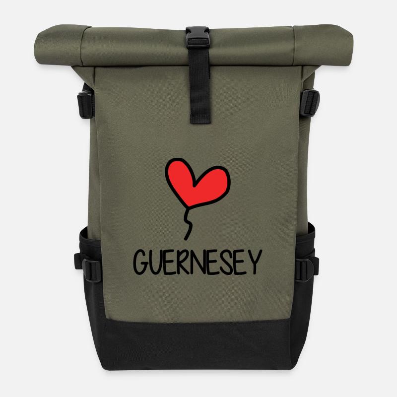 GUERNESEY - Sac à dos roll top - olive/noir