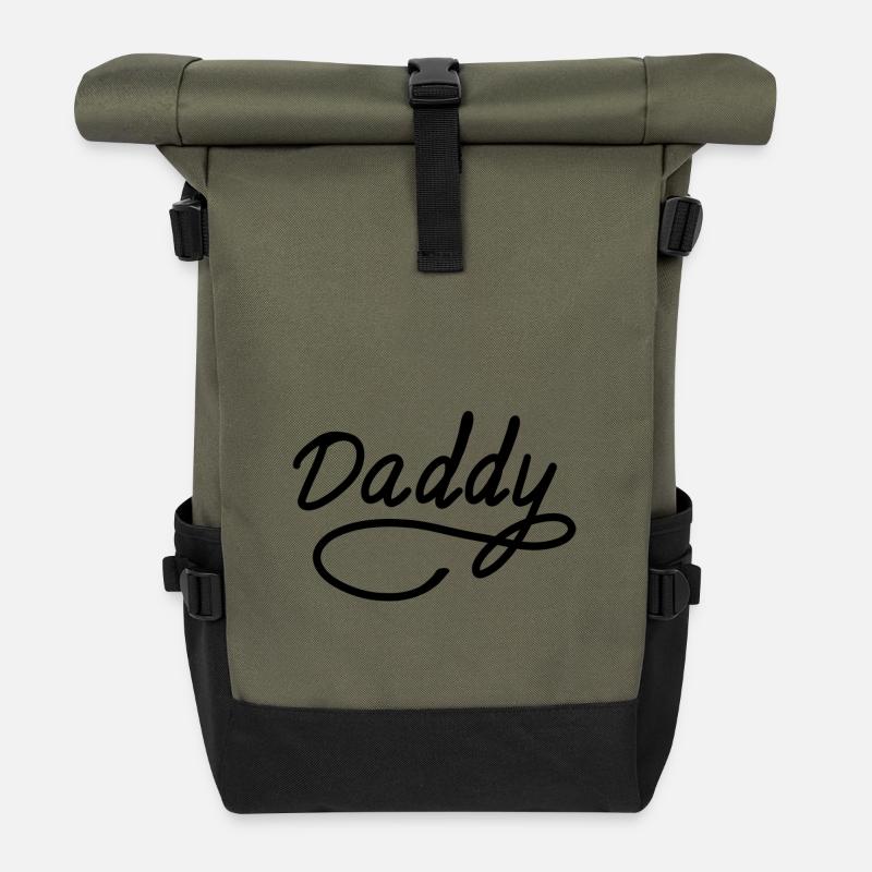 Daddy Father’s Day - Roll Top Backpack - olive/black