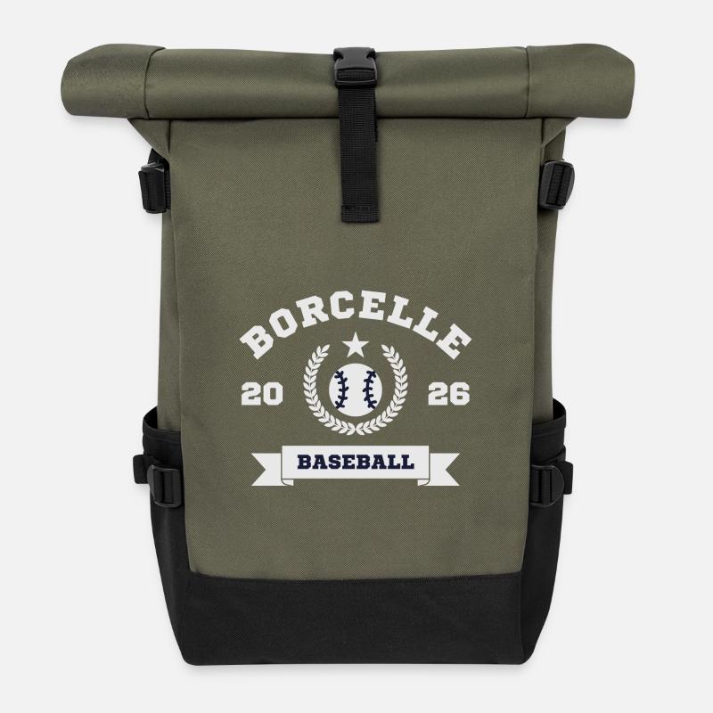 Borcelle Baseball Emblem 2026 - Roll Top Backpack - olive/black