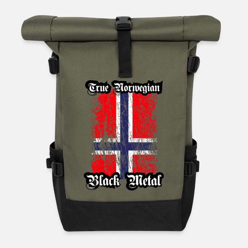 Trve/ True Norwegian Black Metal - Rolltop Rucksack - Olive/Schwarz