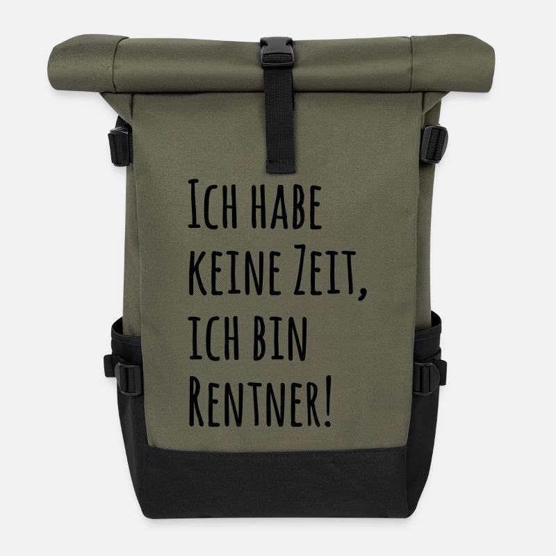 Ich habe keine Zeit Rentner - Rolltop Rucksack - Olive/Schwarz