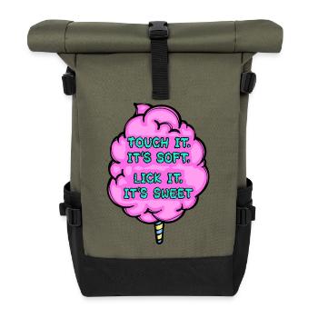 Nachspeise Konditor Zucker Statement Süßigkeiten - Rolltop Rucksack - Olive/Schwarz - Vorne