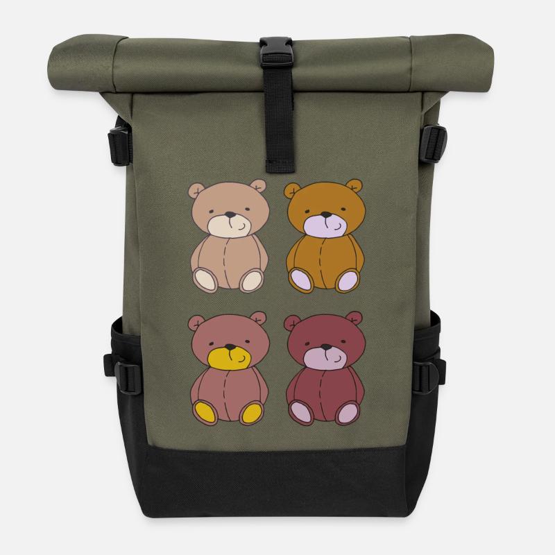 Bears Gang 4 - Roll Top Backpack - olive/black