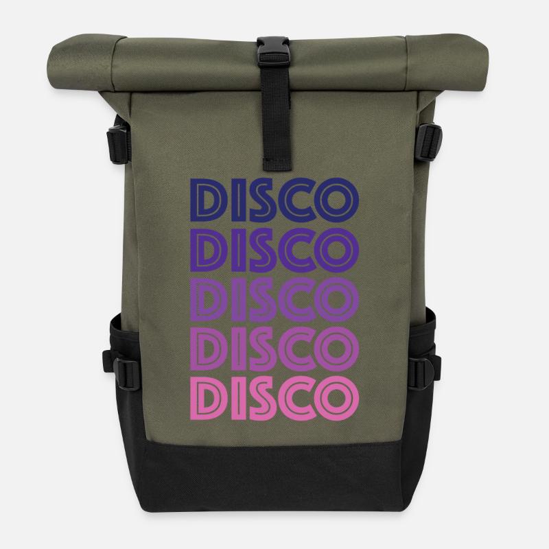 Disco Disco Disco - Rolltop Rucksack - Olive/Schwarz